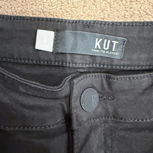 Kut from the Kloth Black Distressed Denim High Waist Shorts - Picture 2 of 4